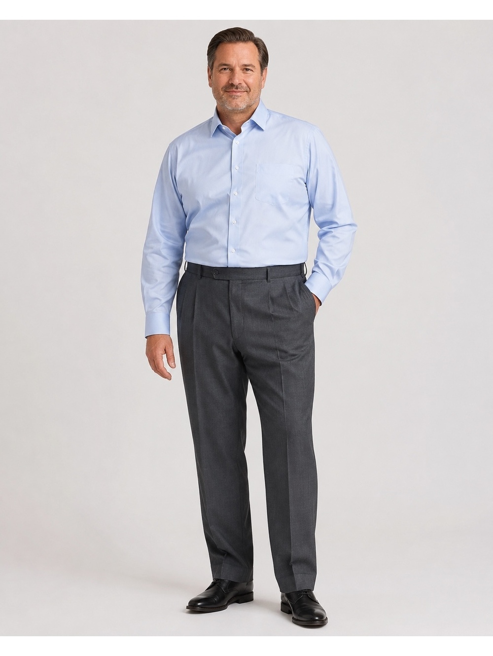 Brooks Brothers 1818 Madison Men’s 38W Charcoal Gray 100% Wool Dress Pants